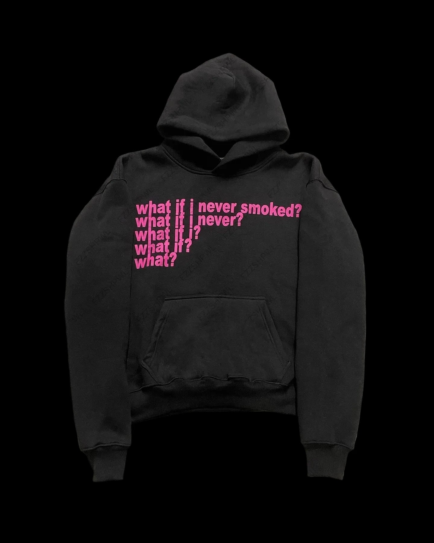 Schwarzer Pullover mit einem what if i never smoked Aufdruck